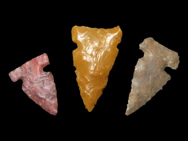 Grouping of 3 Bird Points found in Southern Illinois