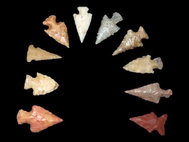 Grouping of 10 Bird Points found in Southern Illinois