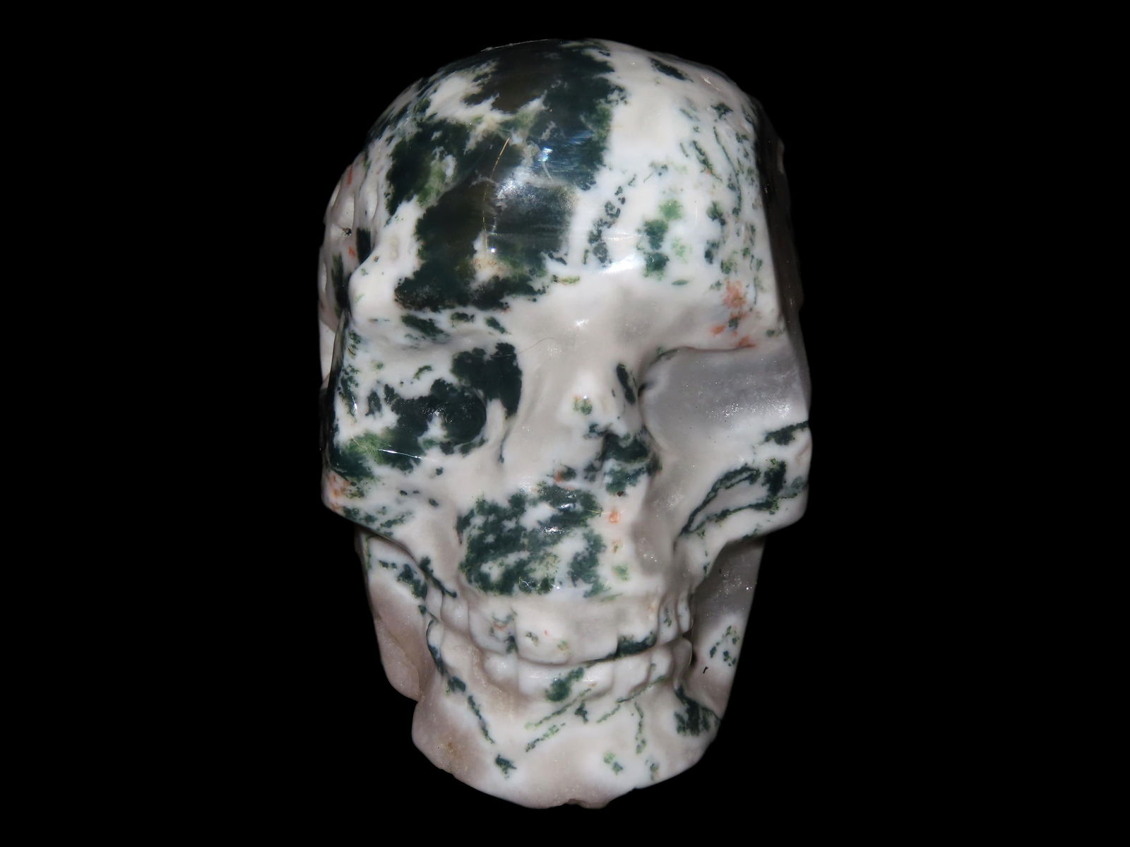 3 1/4" x 2 3/8" Moss Agate Skull (1 of 7)