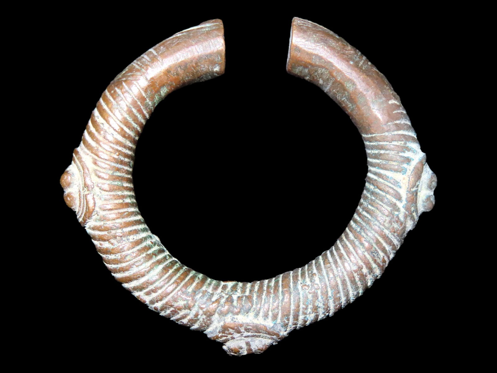 3" Antique African Ornate Brass Tribal Bracelet (1 of 8)