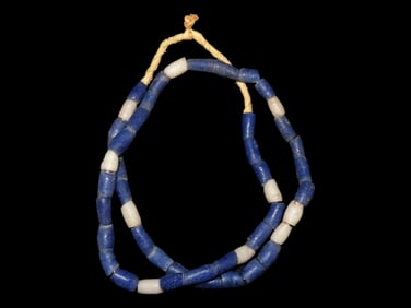 13" Strand of Blue & White African Trade Beads