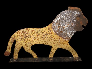 Antiuque Shooting Gallery Tin Lion Target