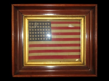 WWII Era 48 Star Flag, professionally framed