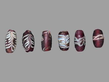Set of Rare Feather Beads Southern Italy.
