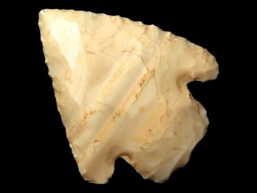 Colorful Striped Base Notched Point. Found in Tenn 1 1/2'' long.