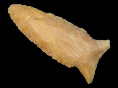 2 1/8" Archaic Creek Stained, Found By Gary Nelson In Van Buren Co IA: 2 1/8" Archaic Creek Stained, Found By Gary Nelson In Van Buren Co IA