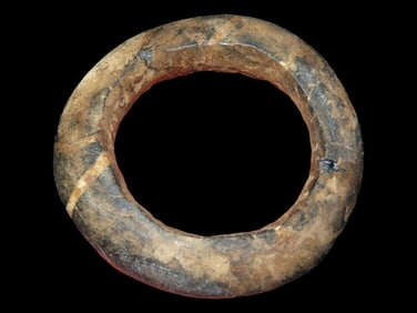 3 7/8' Nicely Polished Broken and Glued Neolithic Stone Bracelet, Northern Africa