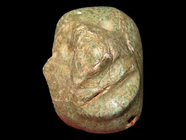 2 1/4' Pre Columbian Mayan Jade Mask Human Effigy