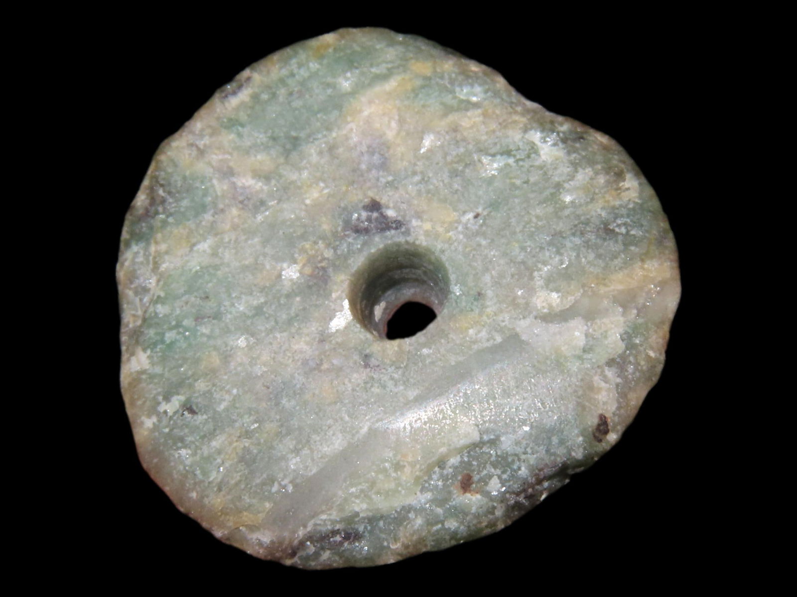 7/8" Translucent Pre-Columbian Jade Bead, Guatemala (1 of 5)