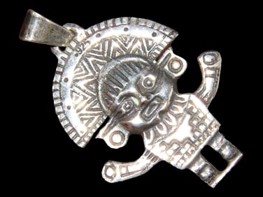 6 Gram Sterling Silver Pendant Depicting a Pre-Columbian Figure