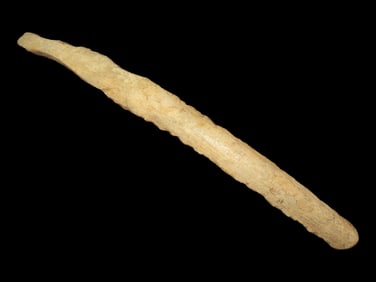 8 1/4' Split Buffalo Rib Bone Quill Flattener, Boley Site Mandan Morton Co. MO, Found by Curt Hintz