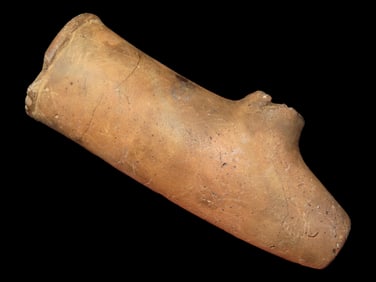 3 13/16' Jersey Bluff Pipe, Motley COA, Calhoun Co. IL, Limestone, Broken and Glued