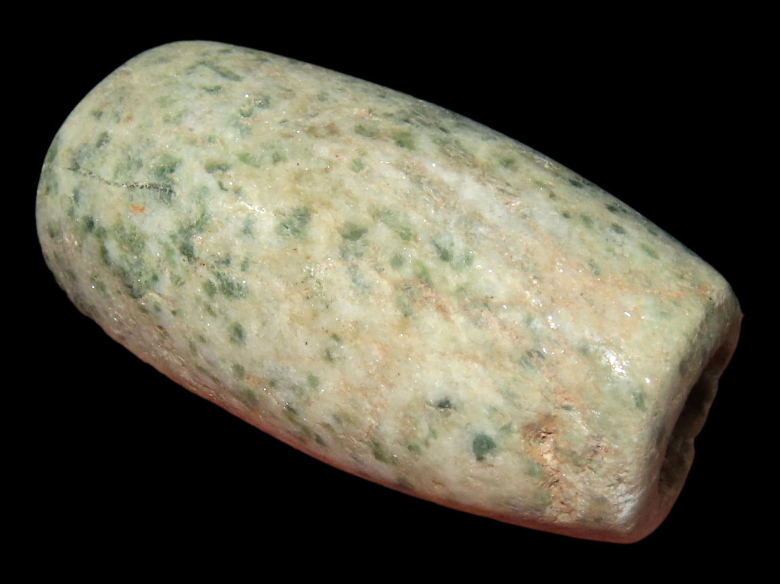 1 1/4" Jade Bead Pre-Columbian, S. Mexico, Guerrero Region, Mezcala Culture, 600-1000 BC (1 of 4)