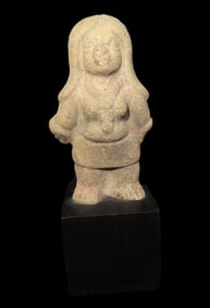 3 3/4' X 2 1/4' Pre-Columbian Pottery Figure, South America