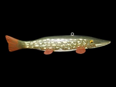 8 1/4' Vintage Michigan Abner Votens Pike Fish Spearing Decoy
