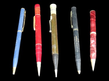Collection of 5 Rare Fountain Pens/Pencils/Ballpoint, Early 1900s