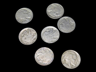 Lot of 5 Buffalo Nickels