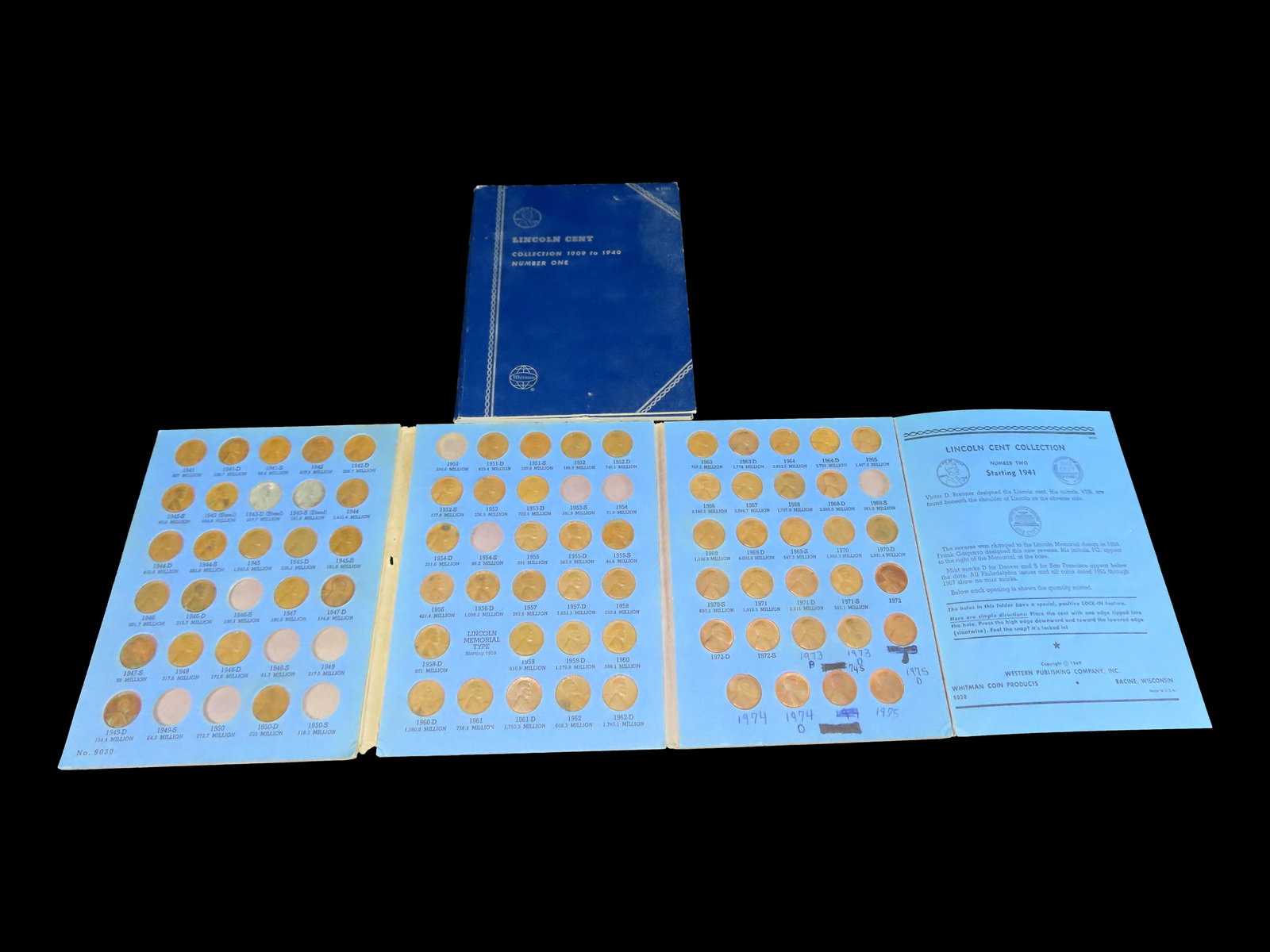 2 Lincoln Penny Collectors Books, One Full & One Empty (1 of 4)