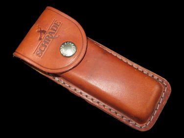 5 3/4' Leather Schrade Pocket Knife Case