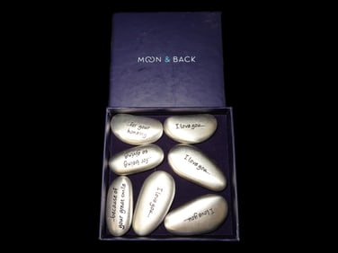 To The Moon and Back Box with Metal Sayings