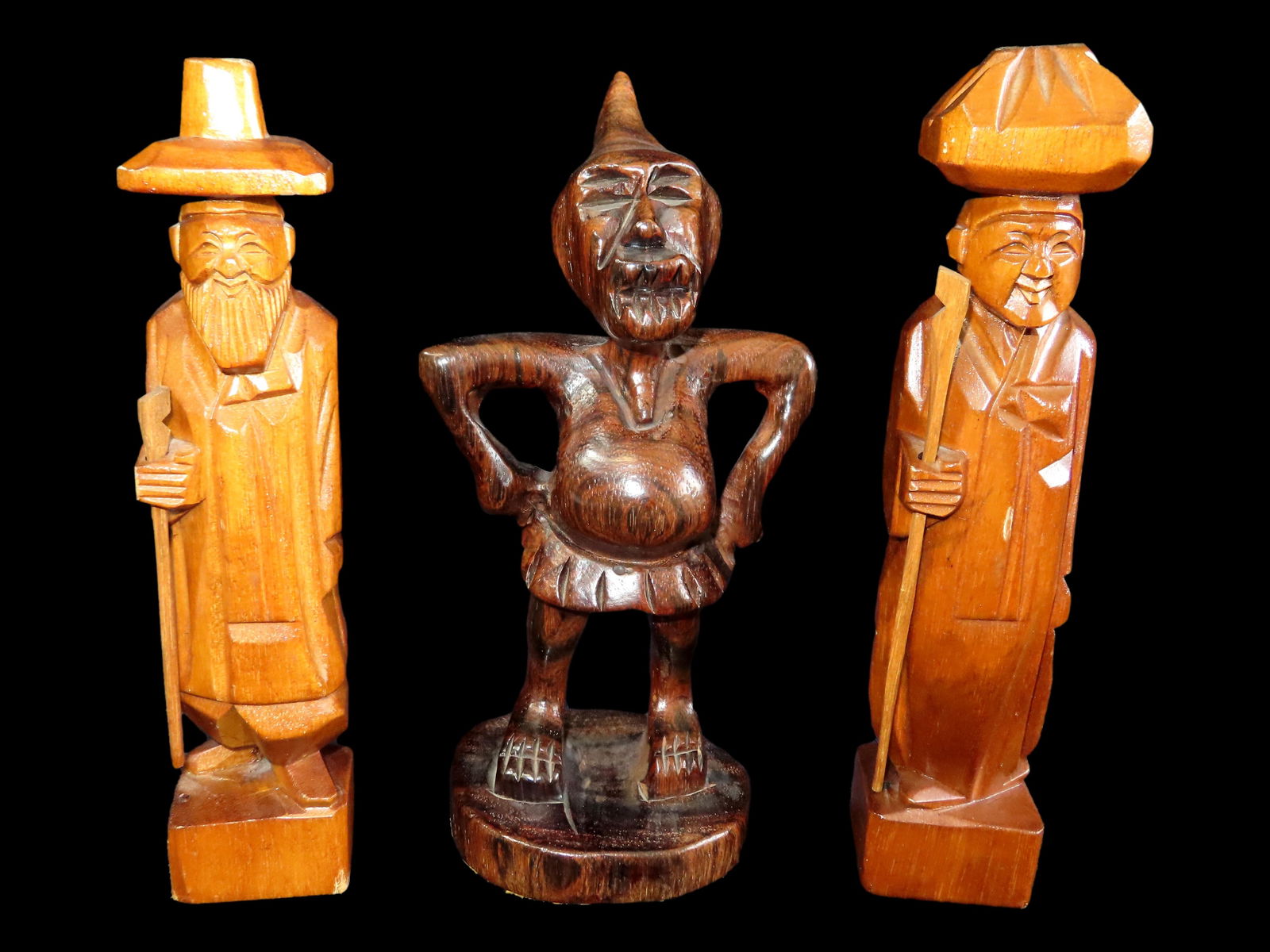 8" - 8 1/2" Vintage Carved Statues (1 of 2)