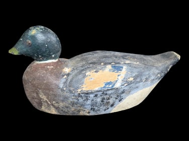 14' Handmade Duck Decoy Broken Beak