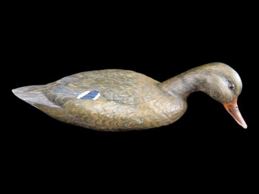 9 1/2' Wooden Duck Decoy Antique