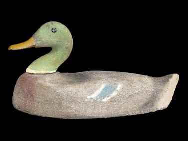 12 3/4' Paper Mache Duck Decoy Antique
