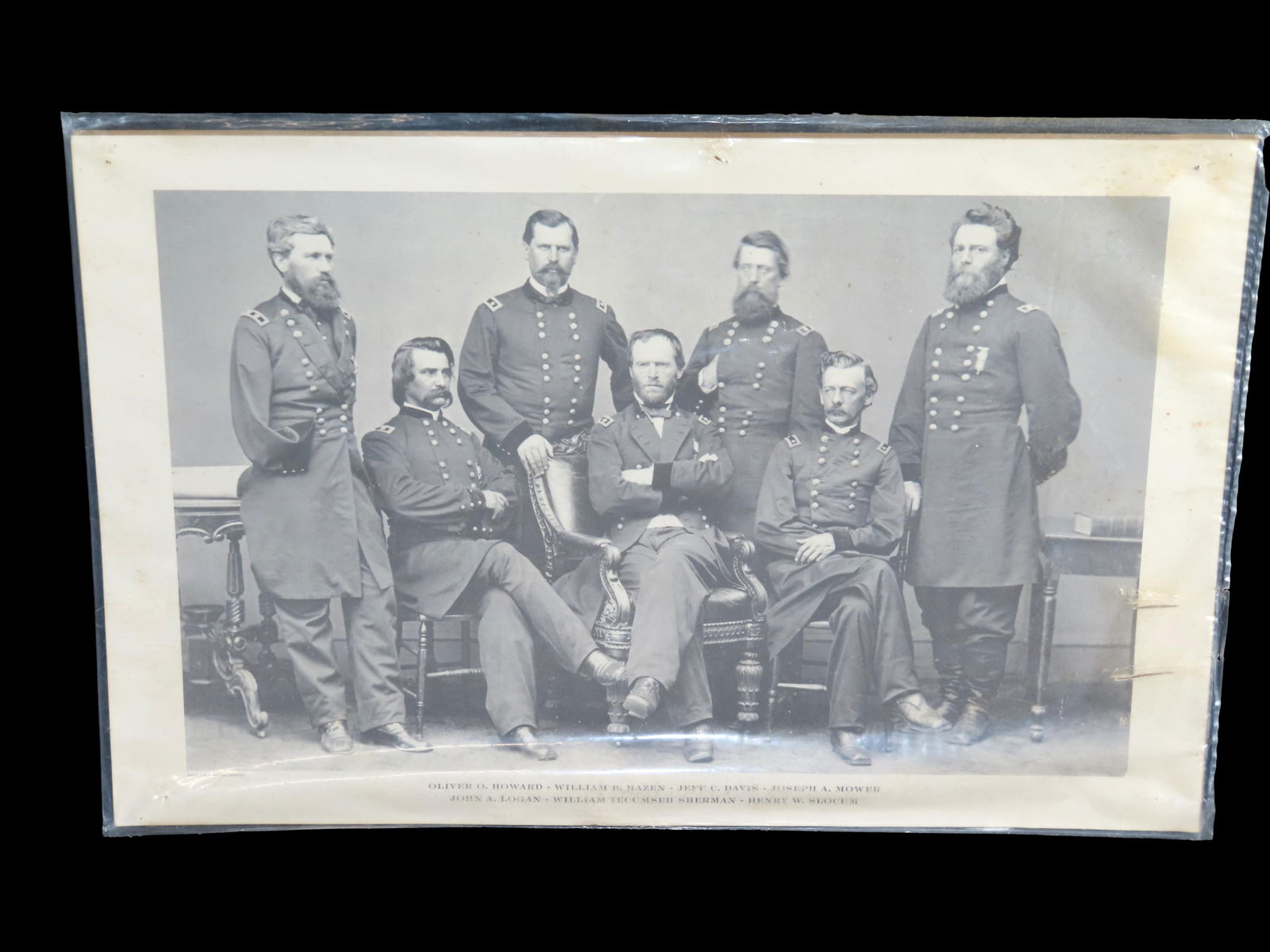 20" X 12 1/2" Print Oliver O. Howard, William B. Hazen, Jeff C. Davis, William Sherman, Joseph A. Mo (1 of 2)