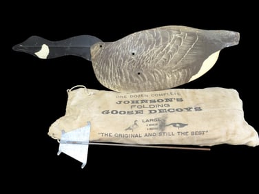One Dozen Complete Johnsons Folding Goose Decoys