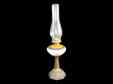 21 1/2' Antique Victorian Oil Lamp