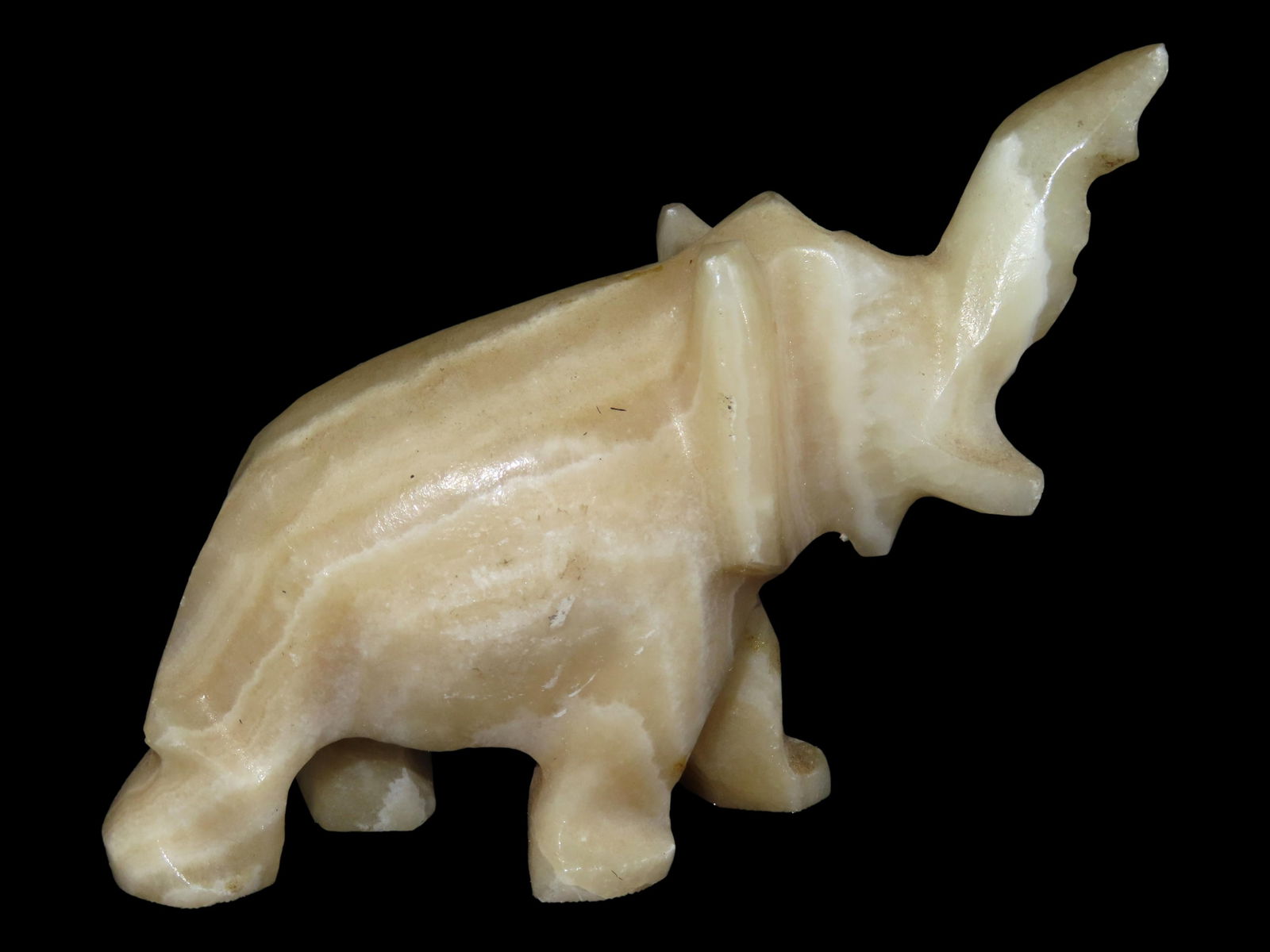 3 1/2" X 4 1/2" Alabaster Elephant: 3 1/2" X 4 1/2" Alabaster Elephant