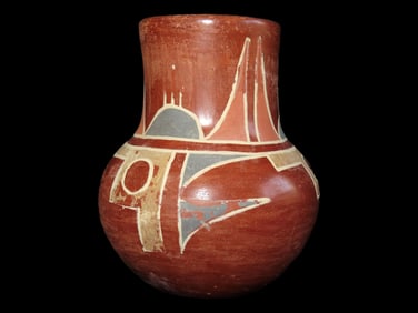 4' X 3 1/2' Santa Clara Vase Signed on Bottom Pueblo