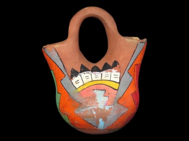3 3/4' X 3 1/4' Native American Pueblo Painted Vase