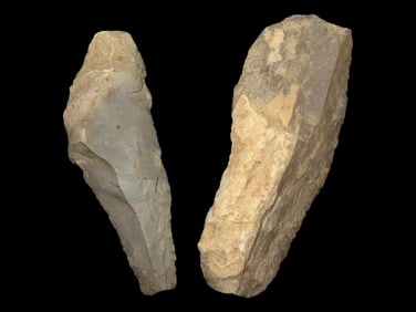 Lot of 2 Stone Tools Largest Measures at 4'