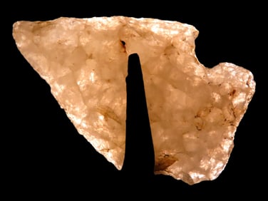 Lot of 5 Quartz Arrowheads Largest Measures at 1 7/8'