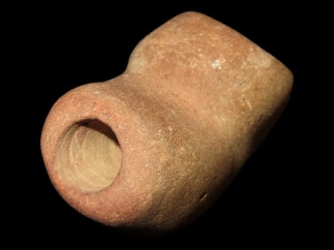 2 1/8' Elbow Pipe, Davis COA, Made of Sandstone, Found in North Carolina