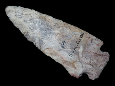 4 9/16' Large Archaic Corner Notch, Found in Summit Co., Ohio, Ancient Wear