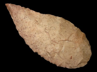 3 5/8' Brown Crescent Blade, Sam Johnson COA, Found in Texas, Made of Edwards Flint, Found by Floyd