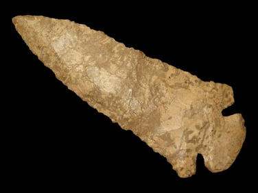 3 3/4' Brown Dovetail, Perino COA, Found in Putnam Co., Indiana, Made of Bisher Chert, Ex. Terry All