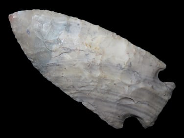 4 1/4' Hopewell, Motley COA, found in Ohio, made of Nethers Variety Flint Ridge Flint, Ex John Tolin