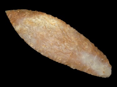 5 5/8' Kaolin Ramey Knife, Cache 1 of 3, Found by workers building Carlyle Lake in Clinton Co. IL. D