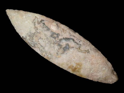 5 9/16" Archaic Bi-Point Blade, Stermer COA, found near Pueblo, Colorado, Ex Matt Roos Collection: 5 9/16" Archaic Bi-Point Blade, Stermer COA, found near Pueblo, Colorado, Ex Matt Roos