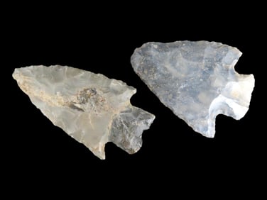 Lot of 2 Southern Illinois Arrowheads, Ex Clarence Blair Collection
