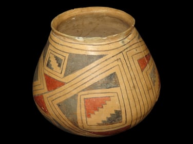 8 3/4' Tall x 8 1/2' Wide Pre-Columbian Casas Grandes Pottery with painted polychrome design work, T