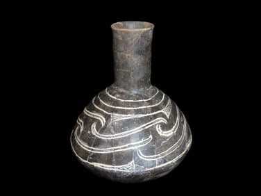 7 1/2' Tall x 6 1/2' Wide Mississippian Culture Caddo Water Bottle, Dating back to between 800 and 1