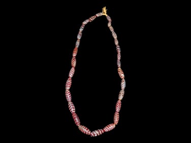 Strand of Red Italian Feather Beads