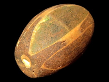 1' Antique Chevron Bead, black and green