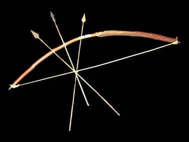 32' x 6 1/4' Monkey Tale Bow and 3 Arrows Longest Measures 22', Purchased in the mid 90's in Norther