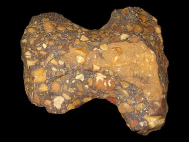 5 9/16' Double Bitted Axe, Motley COA, Pike Co. IL, Made of Colorful Conglomerate Hardstone
